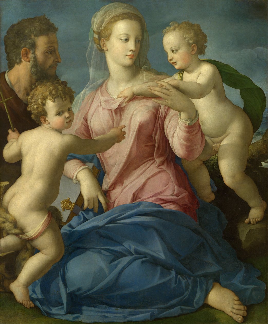 Die Heilige Familie mit dem kleinen Johannes dem Täufer (Madonna Stroganoff) von Bronzino