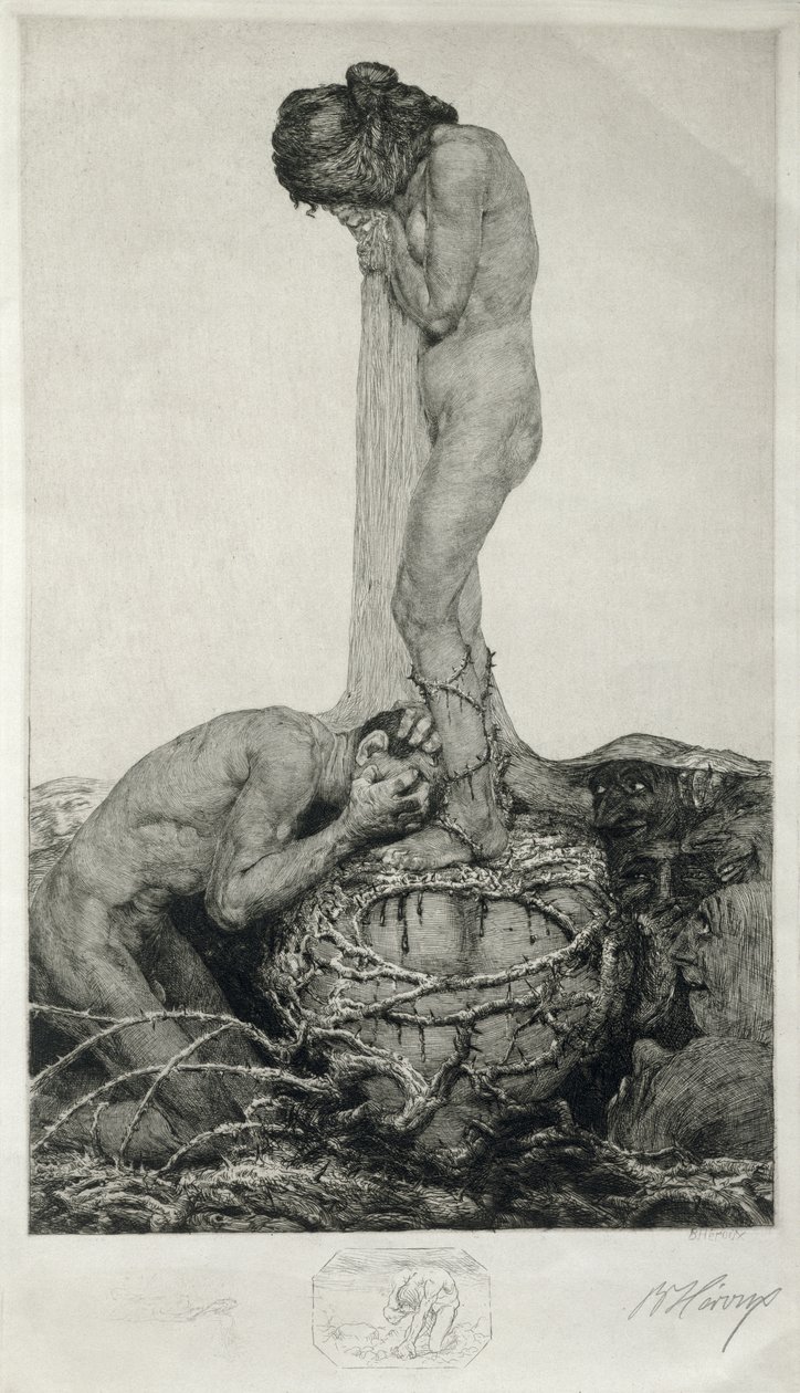 Trauer, 1916 (Remarque-Probedruck auf Papier) von Bruno Heroux