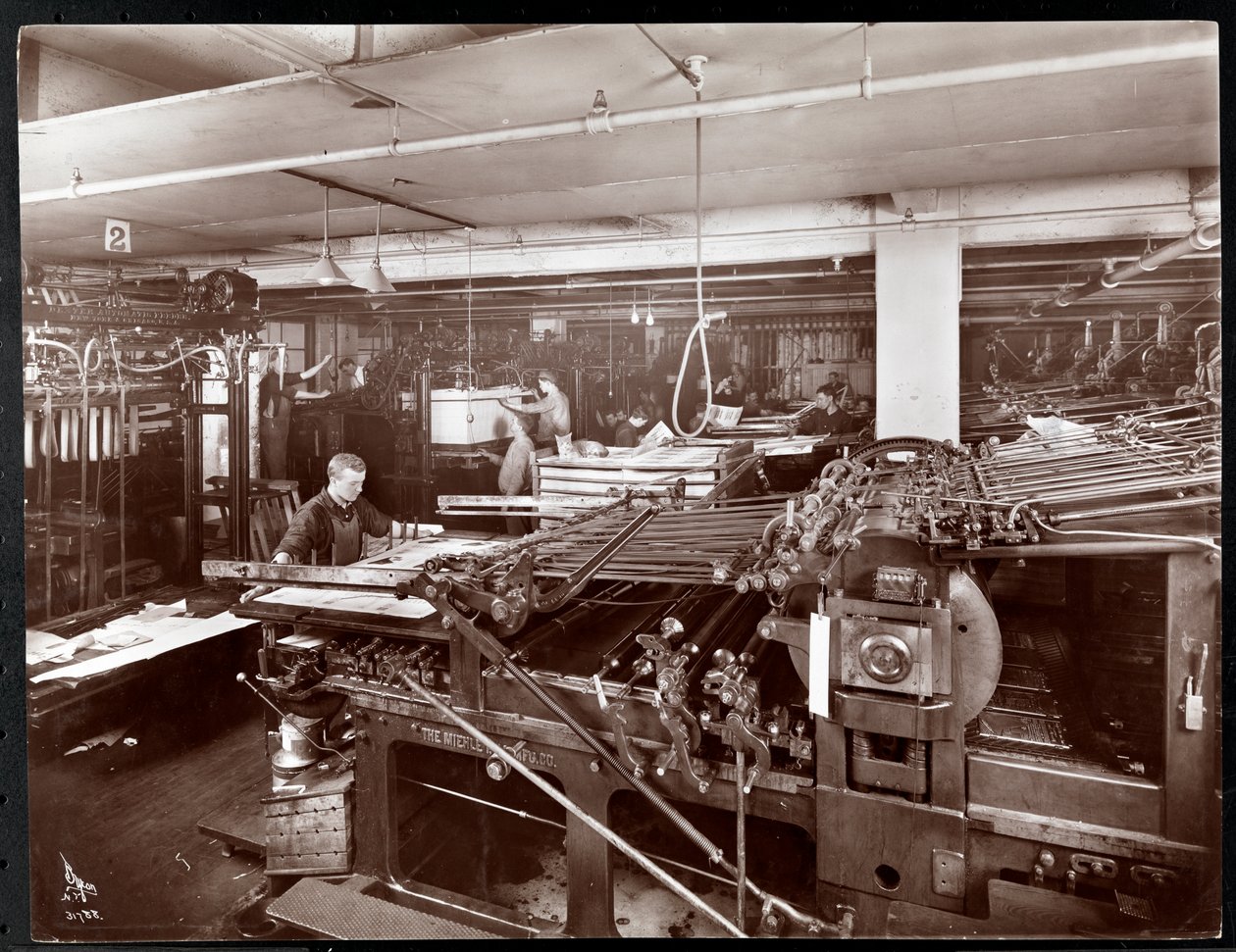 Ein Drucksaal bei der McCall Publishing Co., New York, 1913 von Byron Company