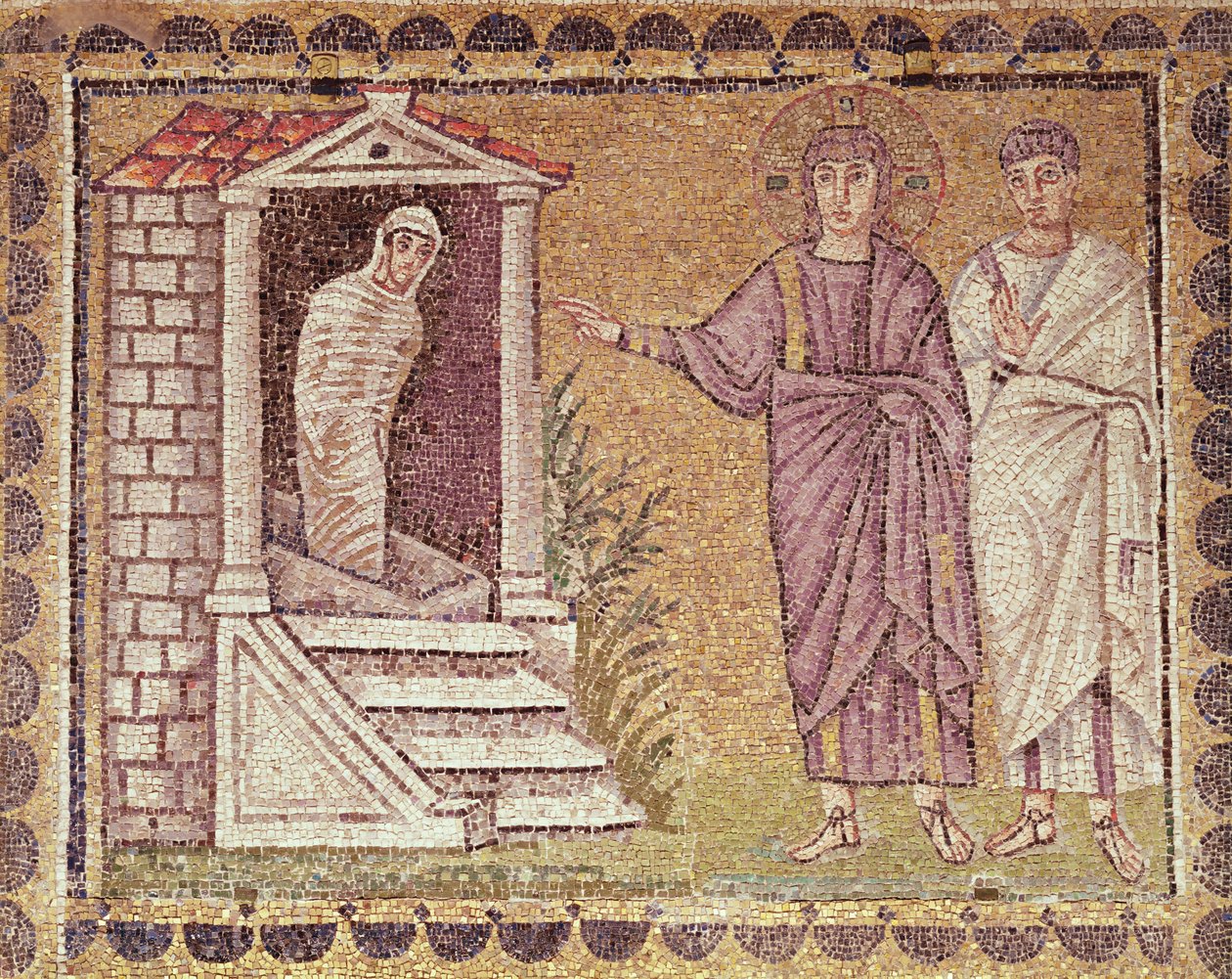 Die Auferweckung des Lazarus, Szenen aus dem Leben Christi (Mosaik) von Byzantine School