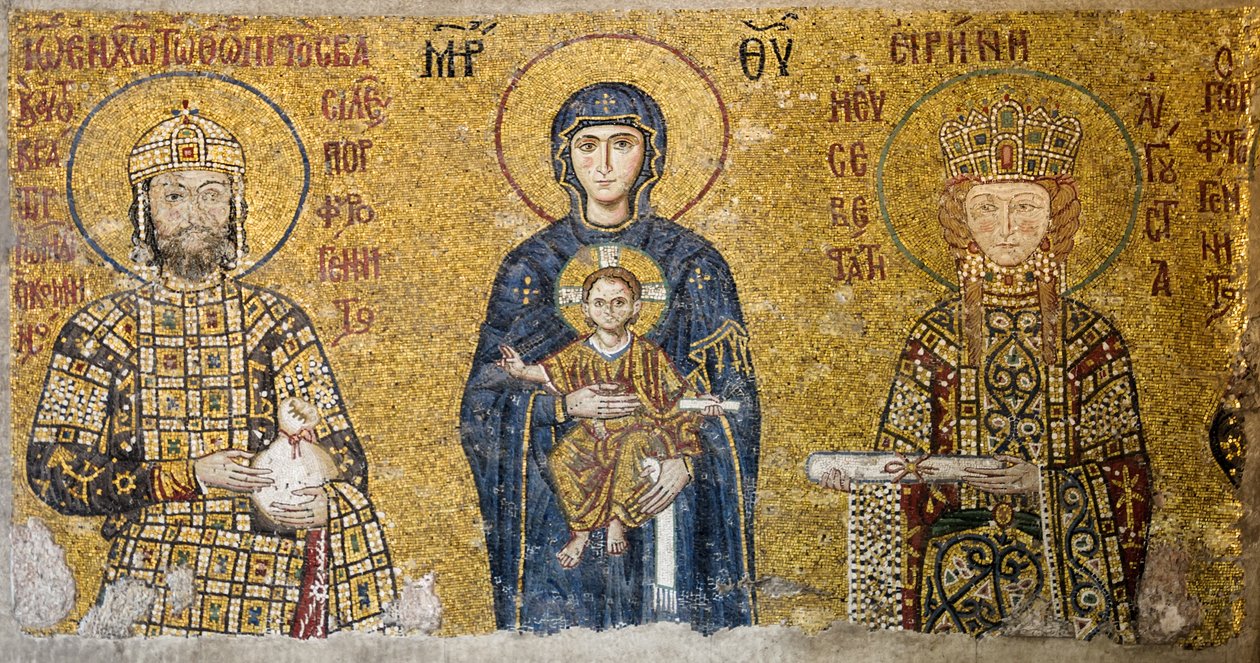 Komnenos-Mosaik, das Madonna und Kind darstellt, Hagia Sophia, Türkei von Byzantine