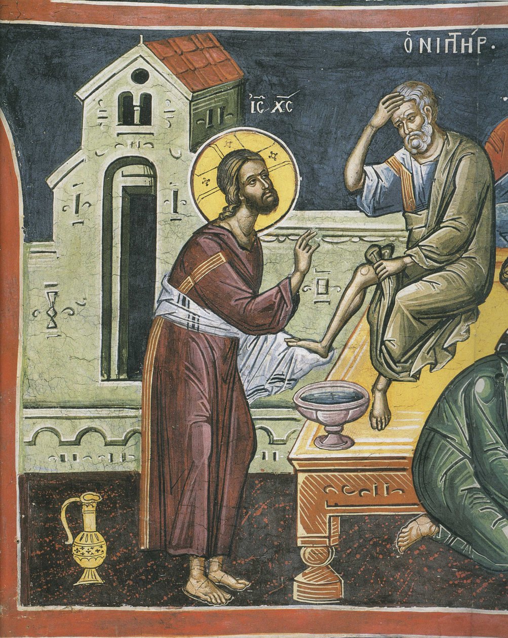 Christus wäscht die Füße der Apostel, 16. Jahrhundert von Byzantine Byzantine