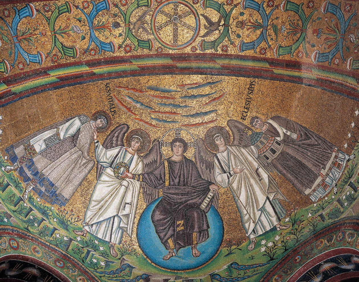 Italien, Emilia-Romagna, Ravenna, Basilika San Vitale, Apsismosaik von Byzantine School