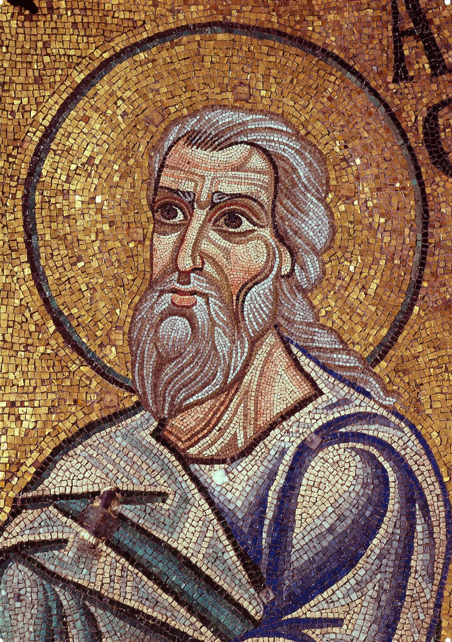 Der Prophet Habakuk (7. Jahrhundert v. Chr.). Werk eines byzantinischen Meisters, Mosaik, Detail der Dekoration der Basilika San Marco in Venedig (Italien) von Byzantine School