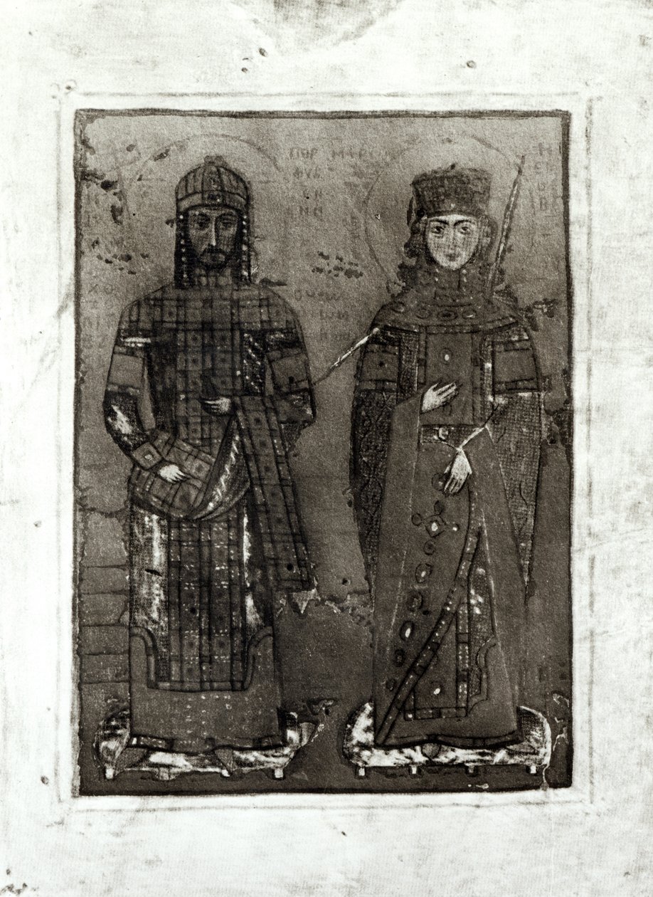 Manuel I. Komnenos (ca. 1122-80) und Kaiserin Maria von Antiochia (gest. ca. 1182) von Byzantine School