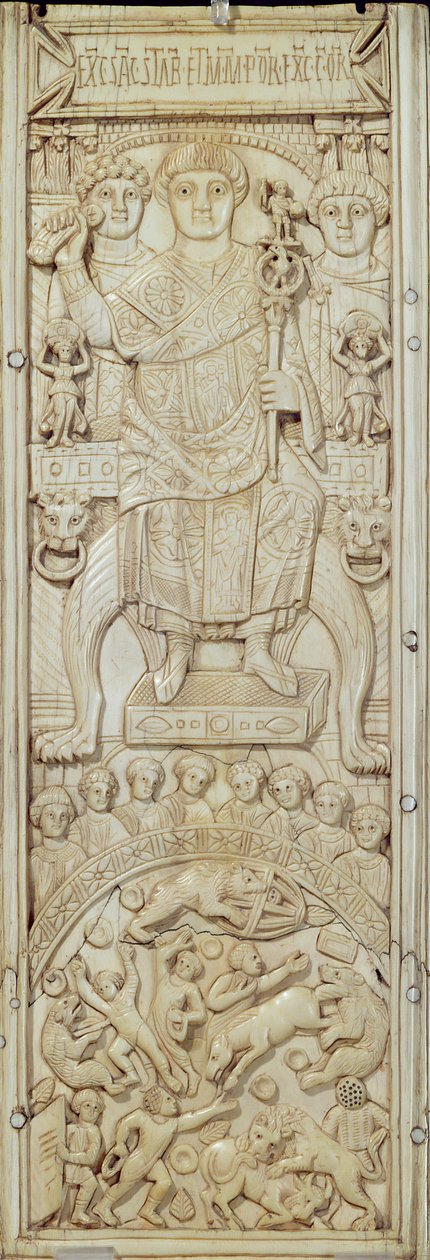 Tafel aus dem Diptychon des Konsuls Areobindus, Konstantinopel, 506 n. Chr. von Byzantine School