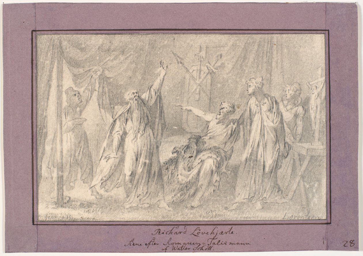 Richard Löwenherz. Szene aus dem Roman "The Talisman" (1825) von Walter Scott von C.A. Lorentzen