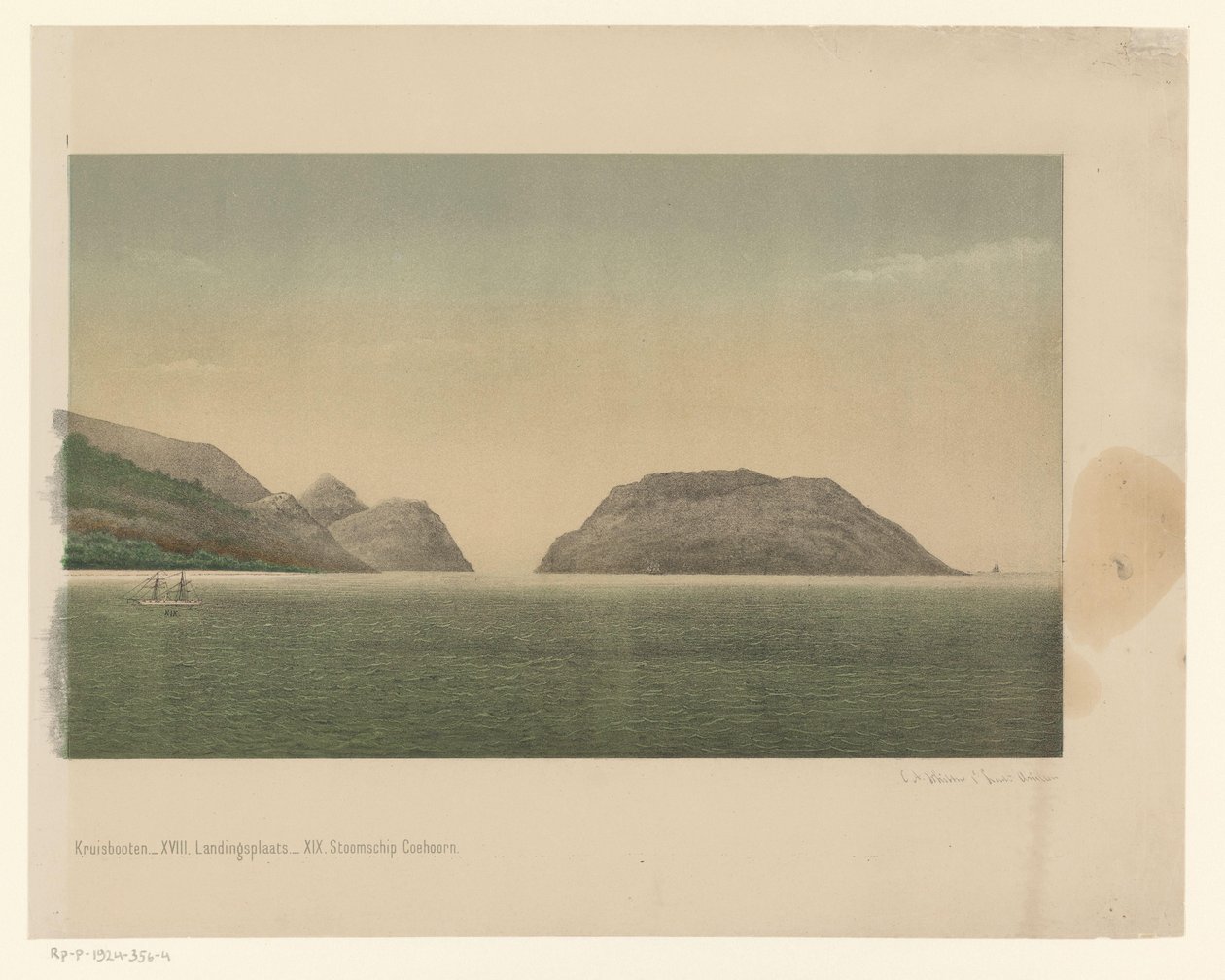 Ansicht der Küste von Groß-Atjeh, mit der Flotte der Ersten Atjeh-Expedition vor der Küste von C.A. Whitten