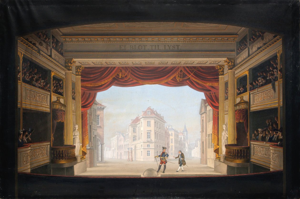 Das Innere des königlichen Theaters während der Aufführung von Jacob v. Thyboe von C.F. Christensen