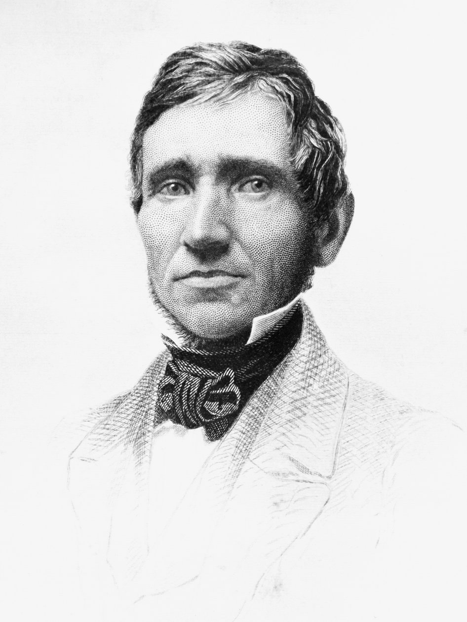 Porträt von Charles Goodyear (1800-1860), amerikanischer Autodidakt und Erfinder des vulkanisierten Gummis, Gravur von J.B. and Brown J. Rowbotham