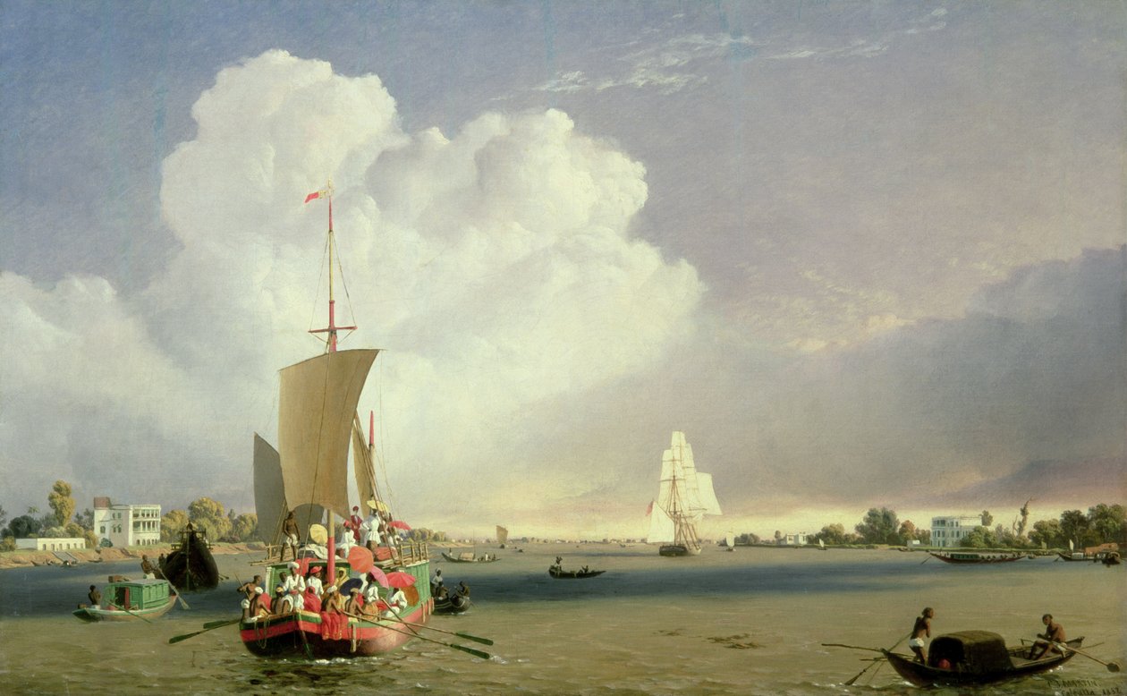 Am Hoogly-Fluss bei Garden Reach unterhalb von Kalkutta, 1852 von C.J. Martin