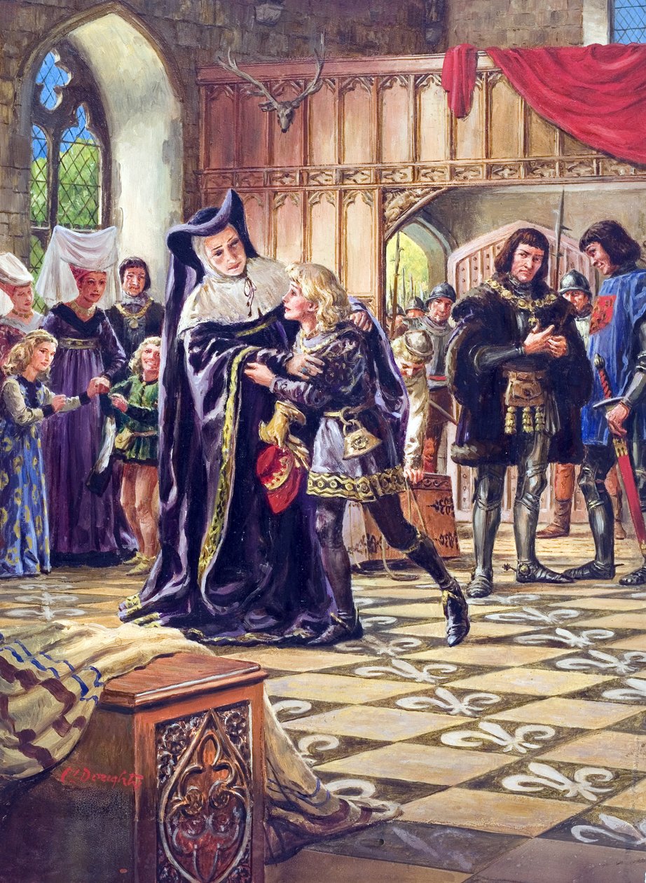 Edward V. (1470-83) wird dem Herzog von Gloucester (1452-85) übergeben von C.L. Doughty