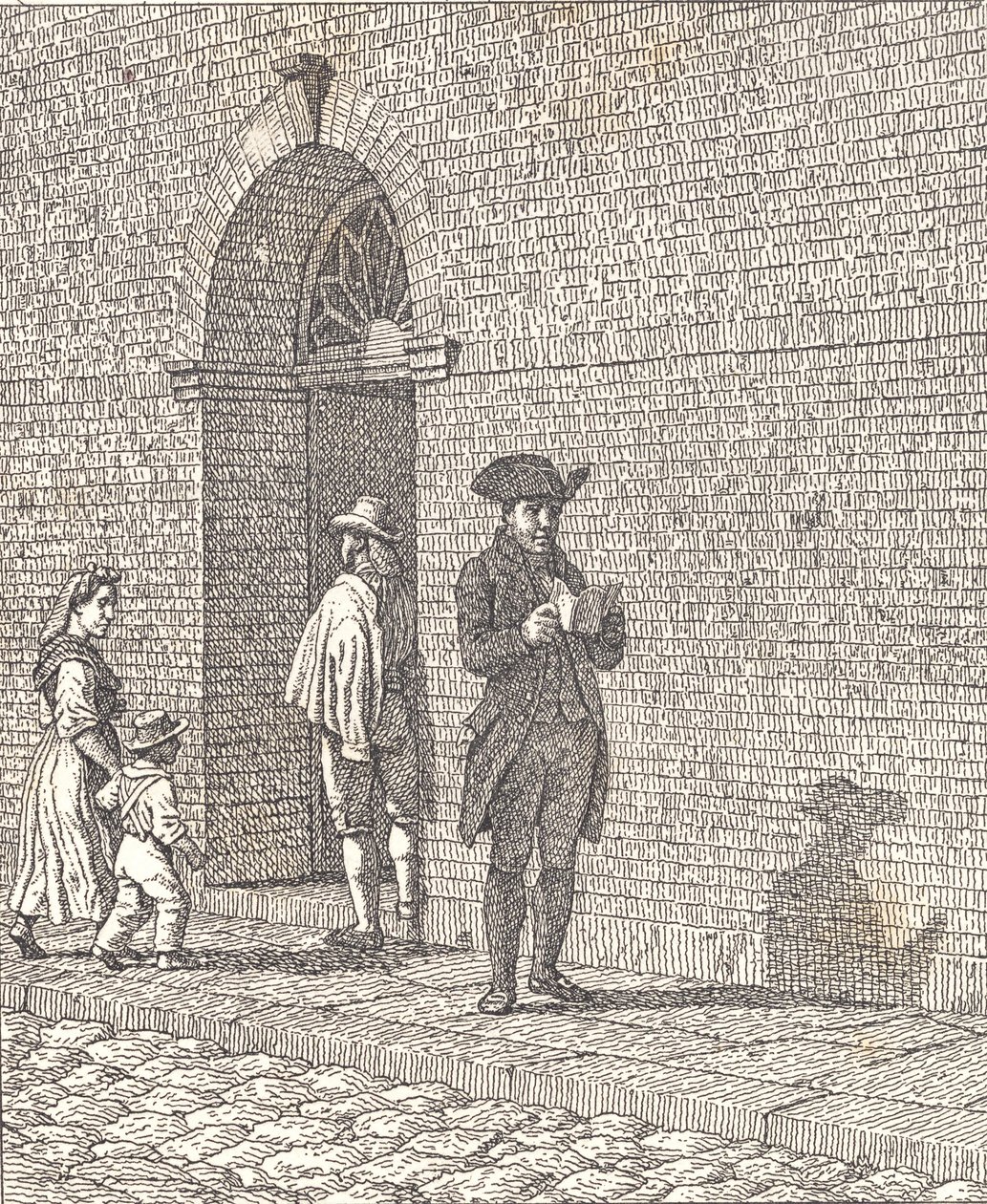 Vor einer Kirchentür von Christoffer Wilhelm Eckersberg