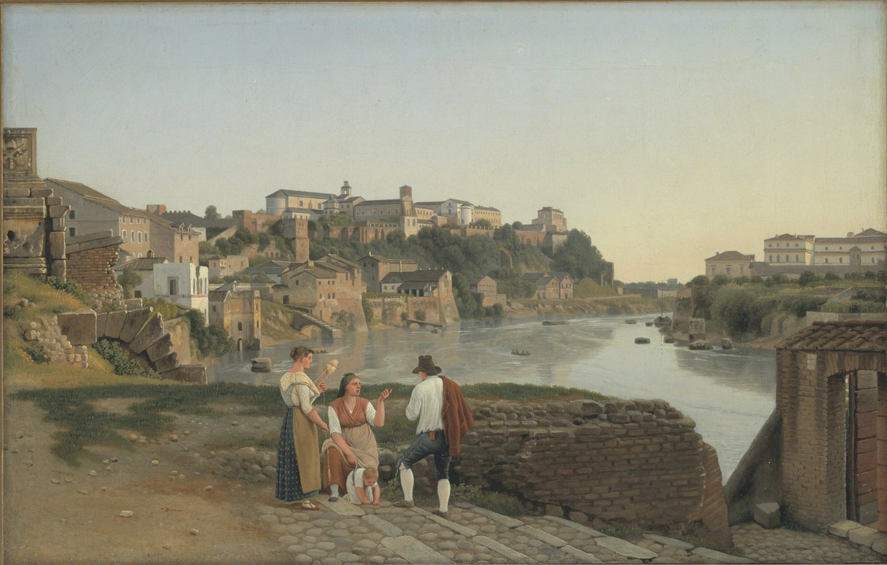 Blick auf den Tiber in Richtung Aventin-Hügel in Rom von Christoffer Wilhelm Eckersberg