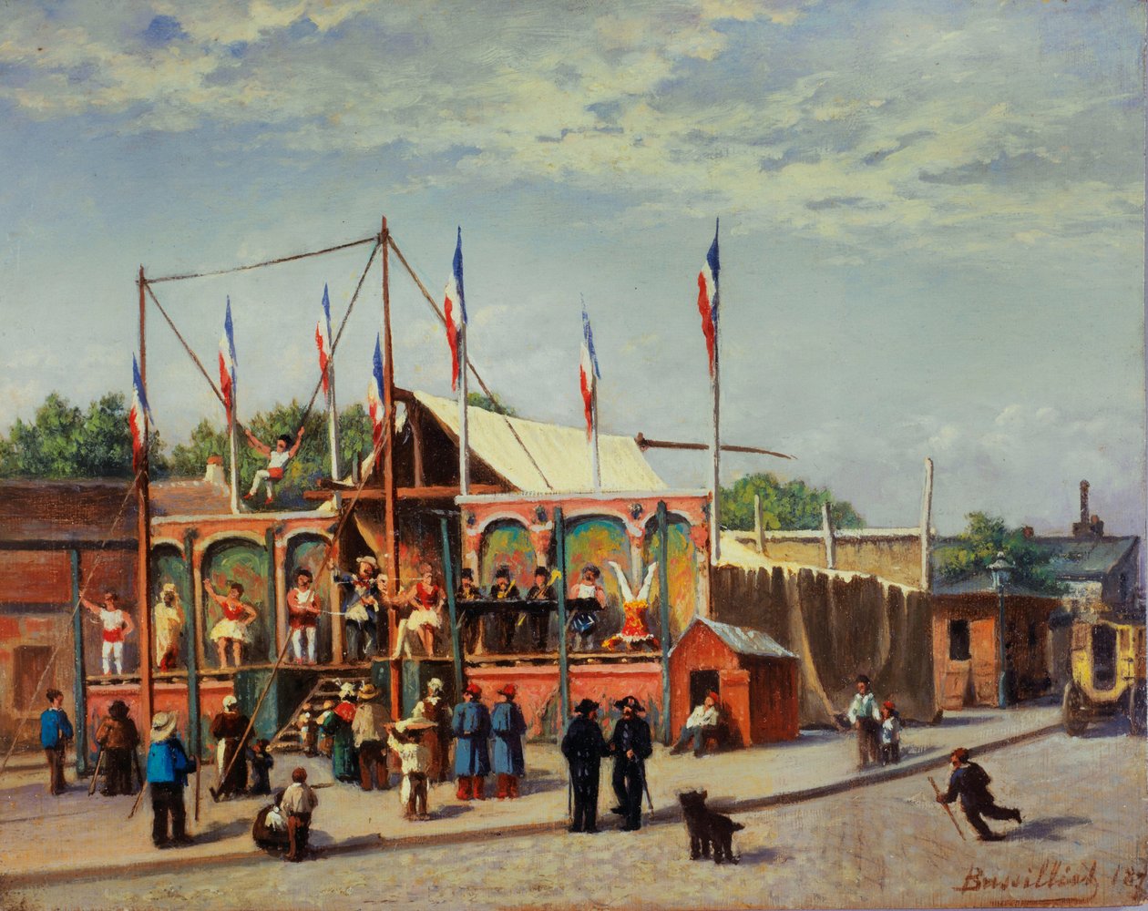 Das Zelt des Ringers Dubois, Boulevard de la Villette von C. Bussilliet