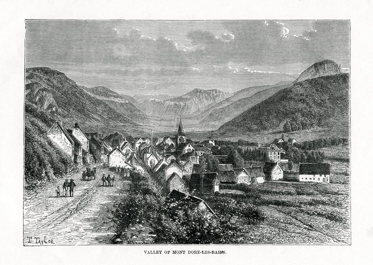 Das Tal von Mont-Dore-les-Bains, Frankreich, 19. Jahrhundert von C. Laplante