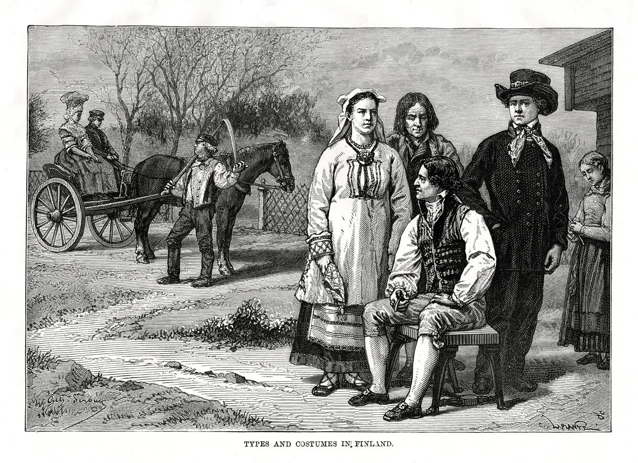 Typen und Kostüme in Finnland, 1879 von C. Laplante