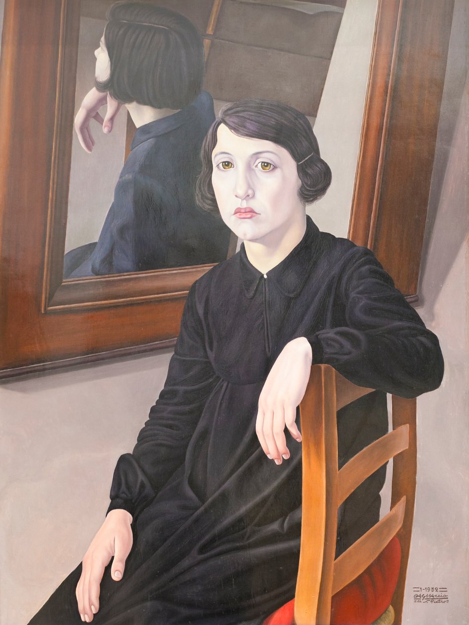 Frau am Spiegel von Cagnaccio di San Pietro