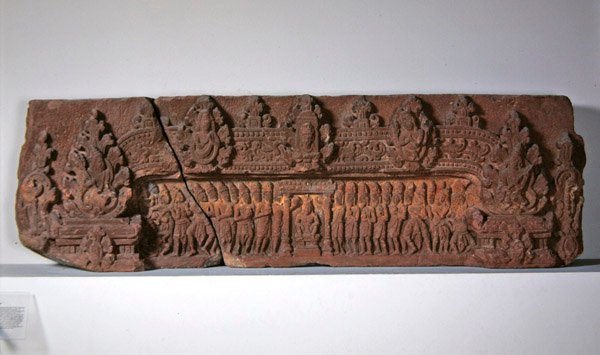 Sturz, der den Mythos des Ursprungs des Linga und die Krönung eines Königs darstellt, 2. - 7. Jahrhundert von Cambodian Cambodian