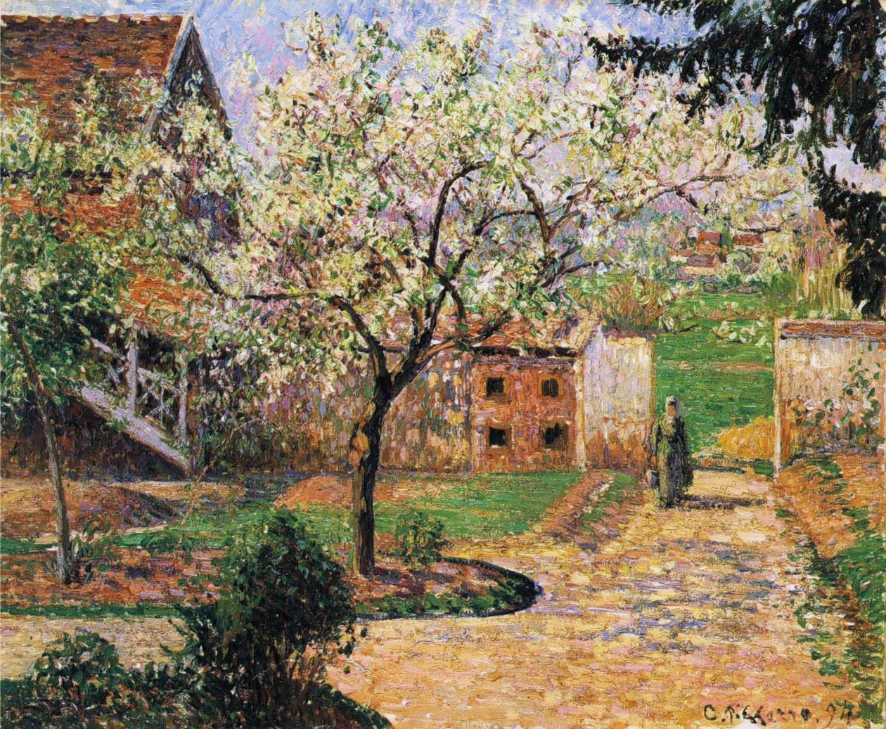 Blühender Pflaumenbaum, Eragny von Camille Jacob Pissarro