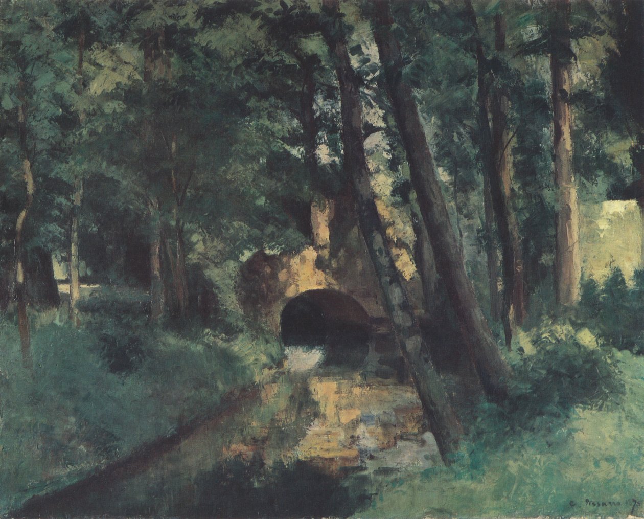 Die kleine Brücke von Camille Jacob Pissarro