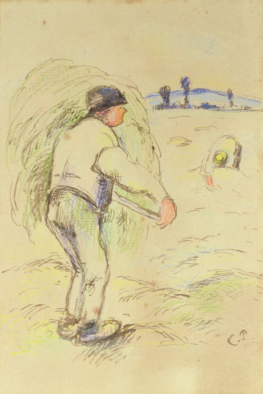Bauern beim Heumachen, ca. 1884 von Camille Jacob Pissarro
