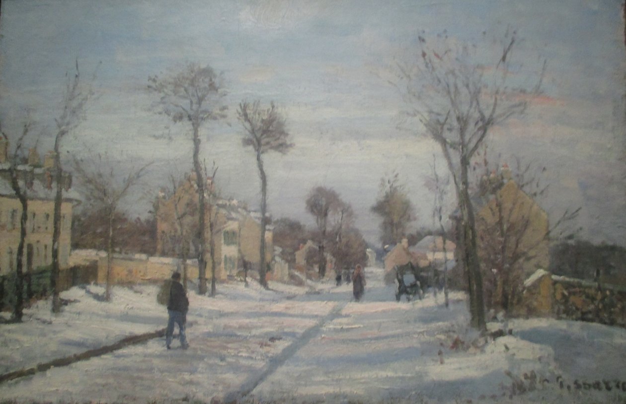 Die Straße von Versailles nach Louveciennes von Camille Jacob Pissarro