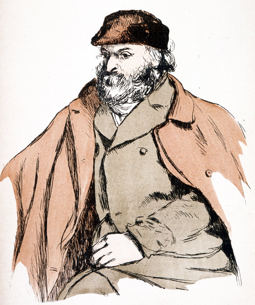 Illustrationsporträt von Paul Cezanne (1839 - 1906), französischer Künstler und Post-Impressionistischer Maler von Camille (after) Pissarro
