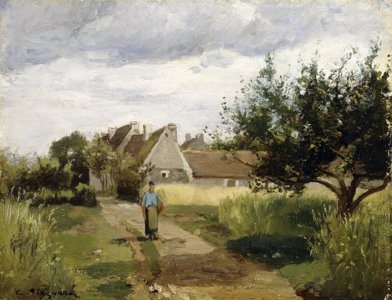 Eingang eines Dorfes, ca. 1863 von Camille Jacob Pissarro