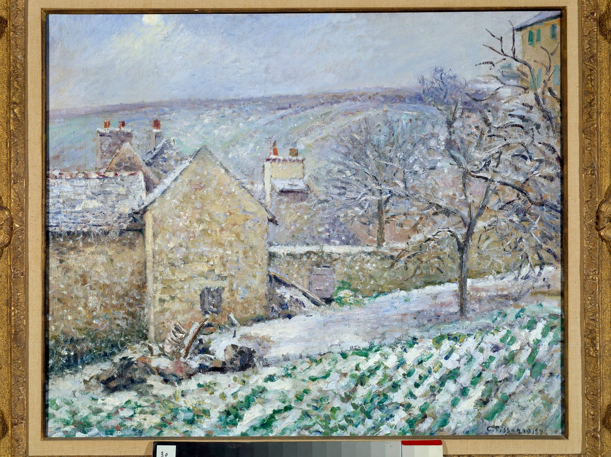 Schneeeffekt in der Eremitage von Camille Jacob Pissarro