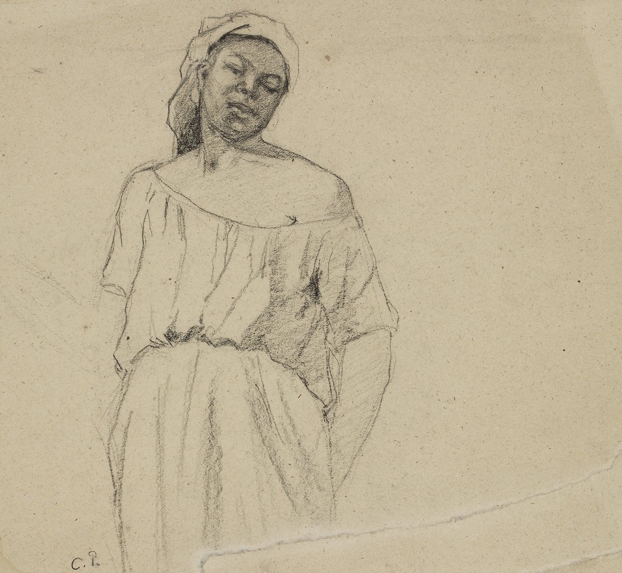 Studie einer schwarzen Person von Camille Jacob Pissarro