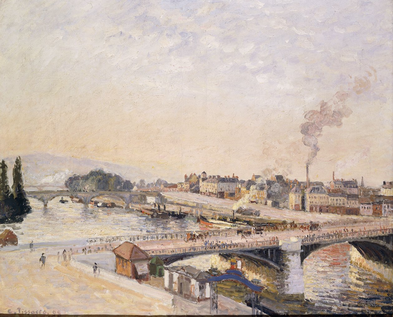 Sonnenaufgang über Rouen; Lever du Soleil à Rouen, 1898 von Camille Jacob Pissarro