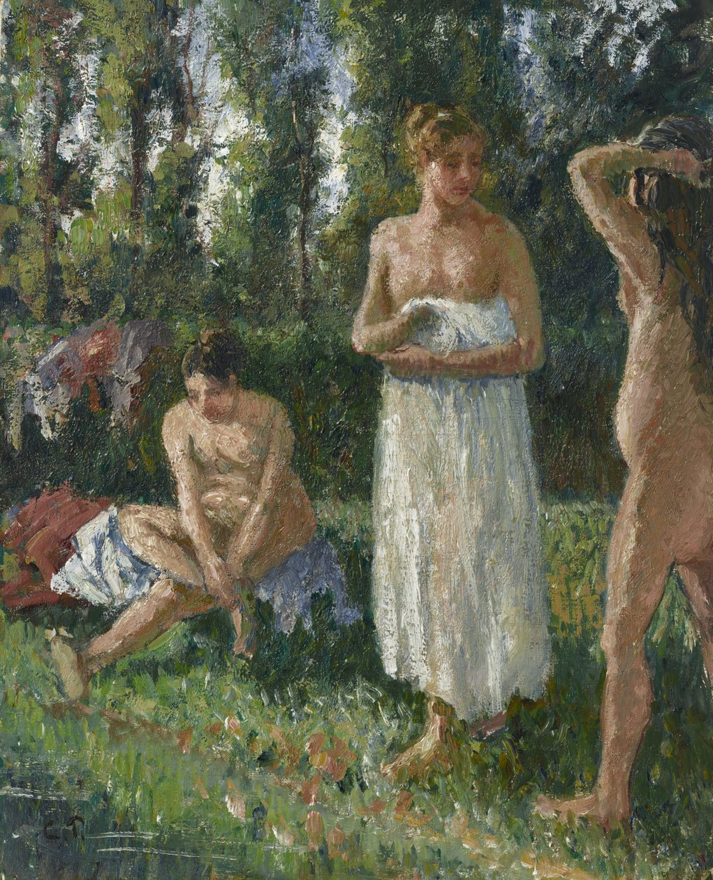 Badende, um 1895 von Camille Pissarro: Kunstdruck kaufen