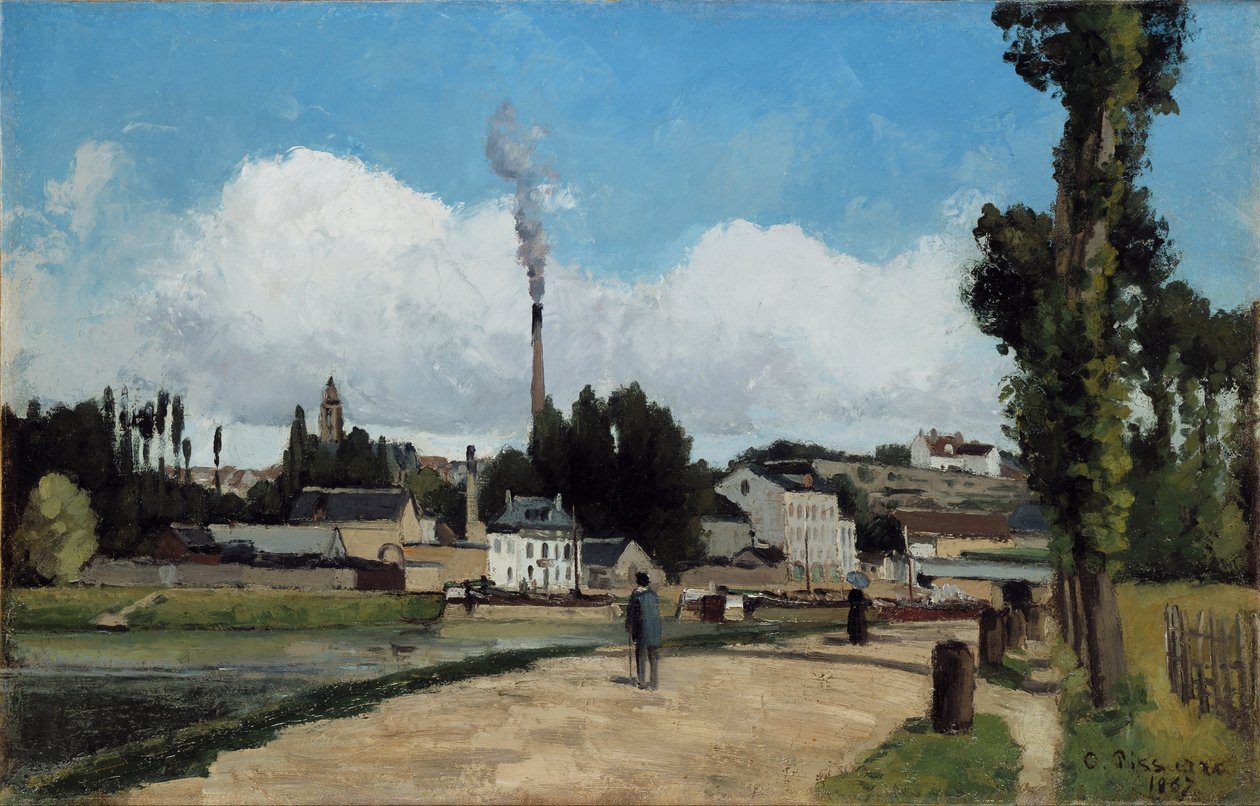 Ufer der Oise in Pontoise von Camille Pissarro
