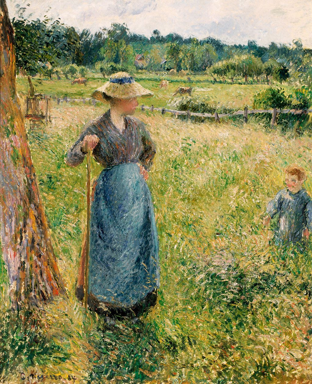 Die Heuarbeiterin von Camille Pissarro
