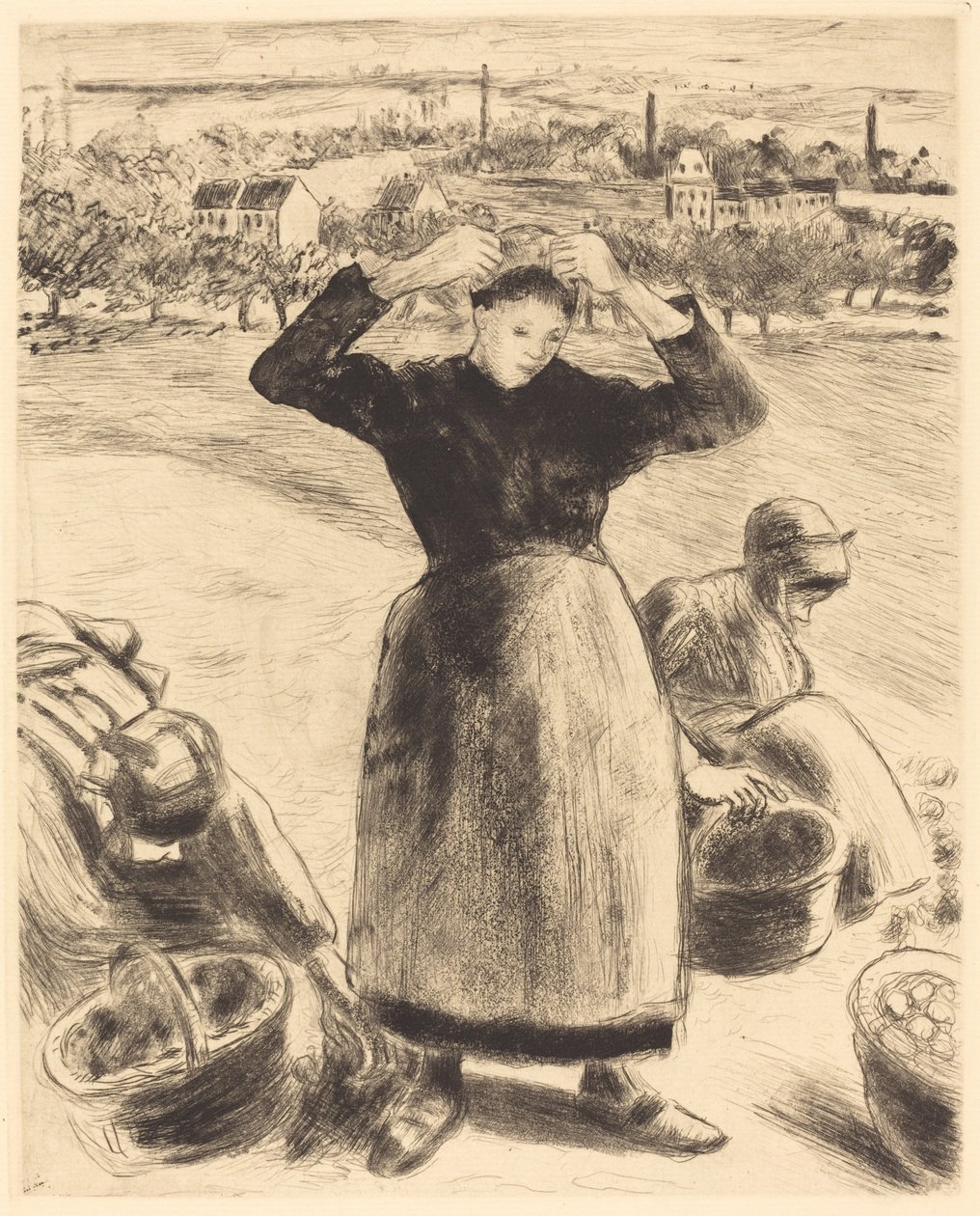 Kartoffelernte Recolte de pommes de terre, 1886 von Camille Pissarro