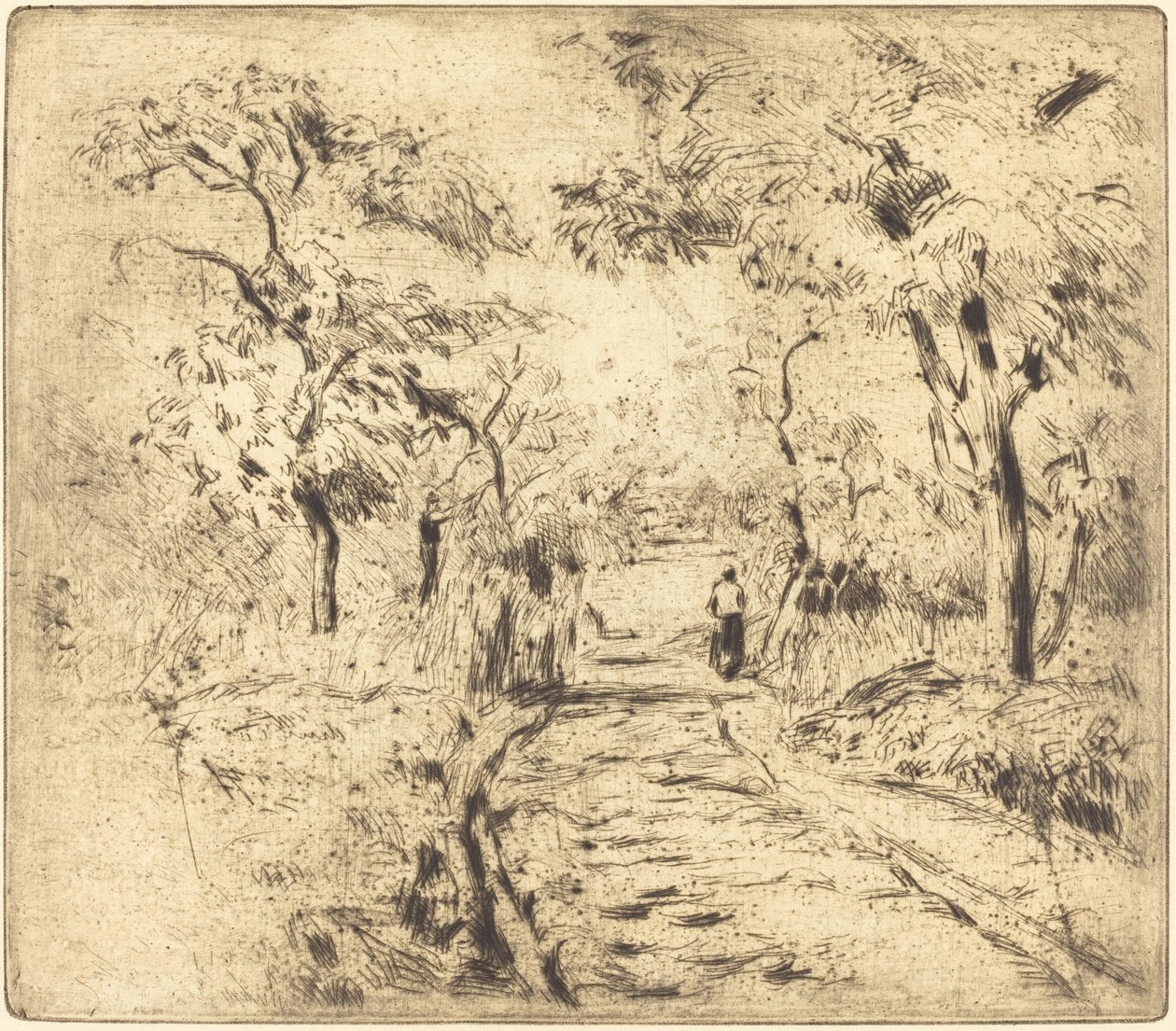 Auf den Feldern bei Ennery von Camille Pissarro