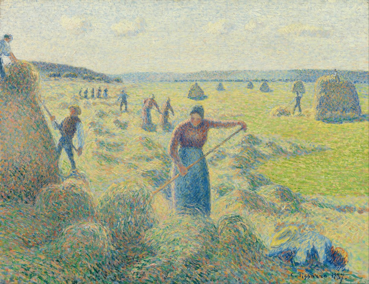 Die Heuernte, Éragny von Camille Pissarro