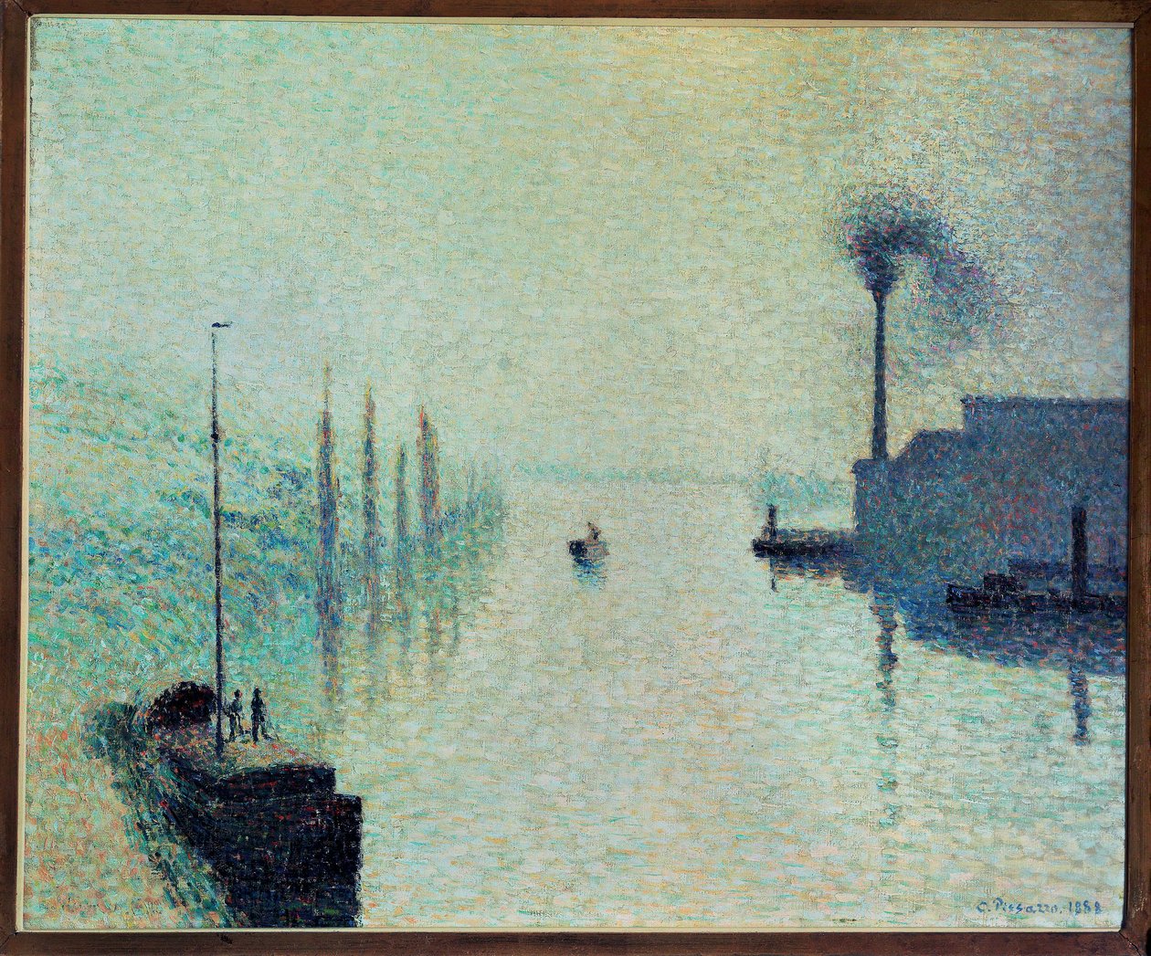Insel Lacroix, Rouen, Nebel von Camille Pissarro