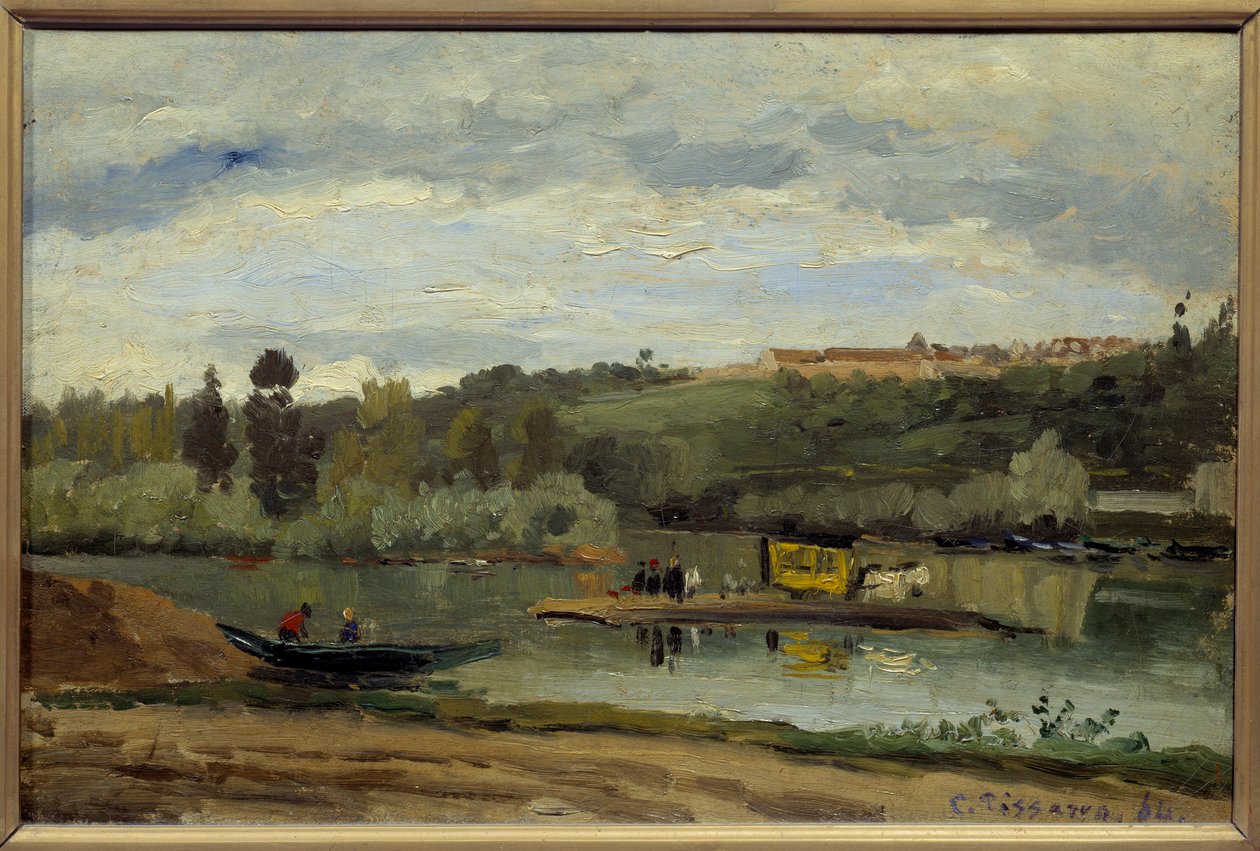 Le bac à la Varenne Saint Hilaire von Camille Jacob Pissarro