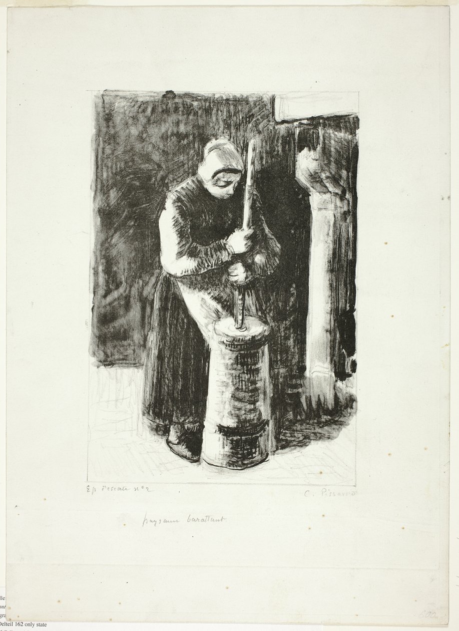 Bäuerin beim Buttern von Camille Pissarro