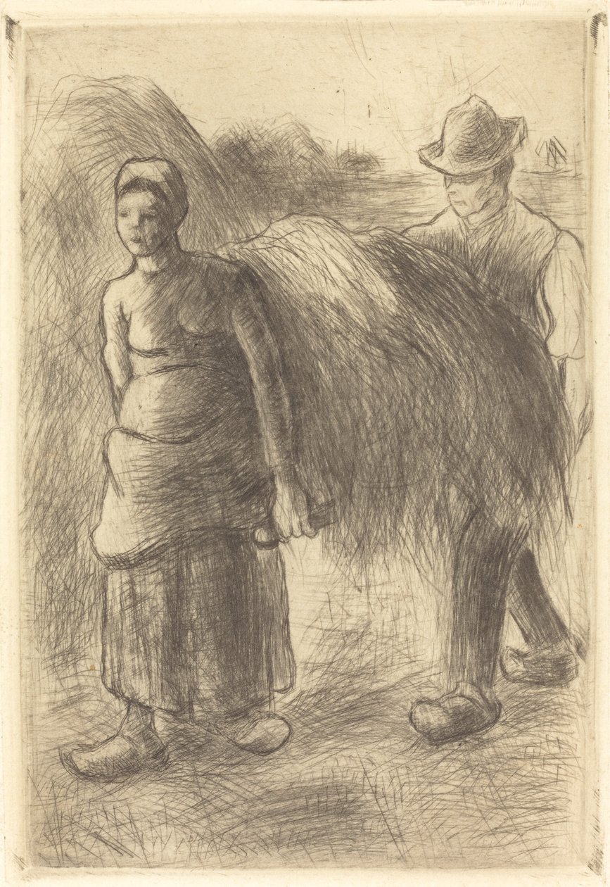 Bauern tragen Heu, 1900 von Camille Pissarro