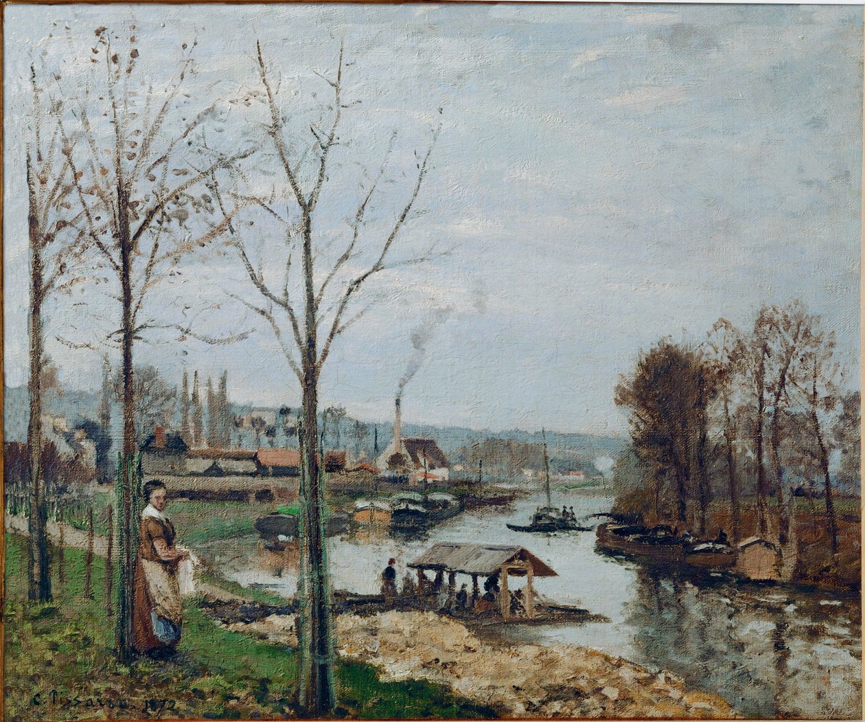 Port-Marly, das Waschhaus von Camille Pissarro