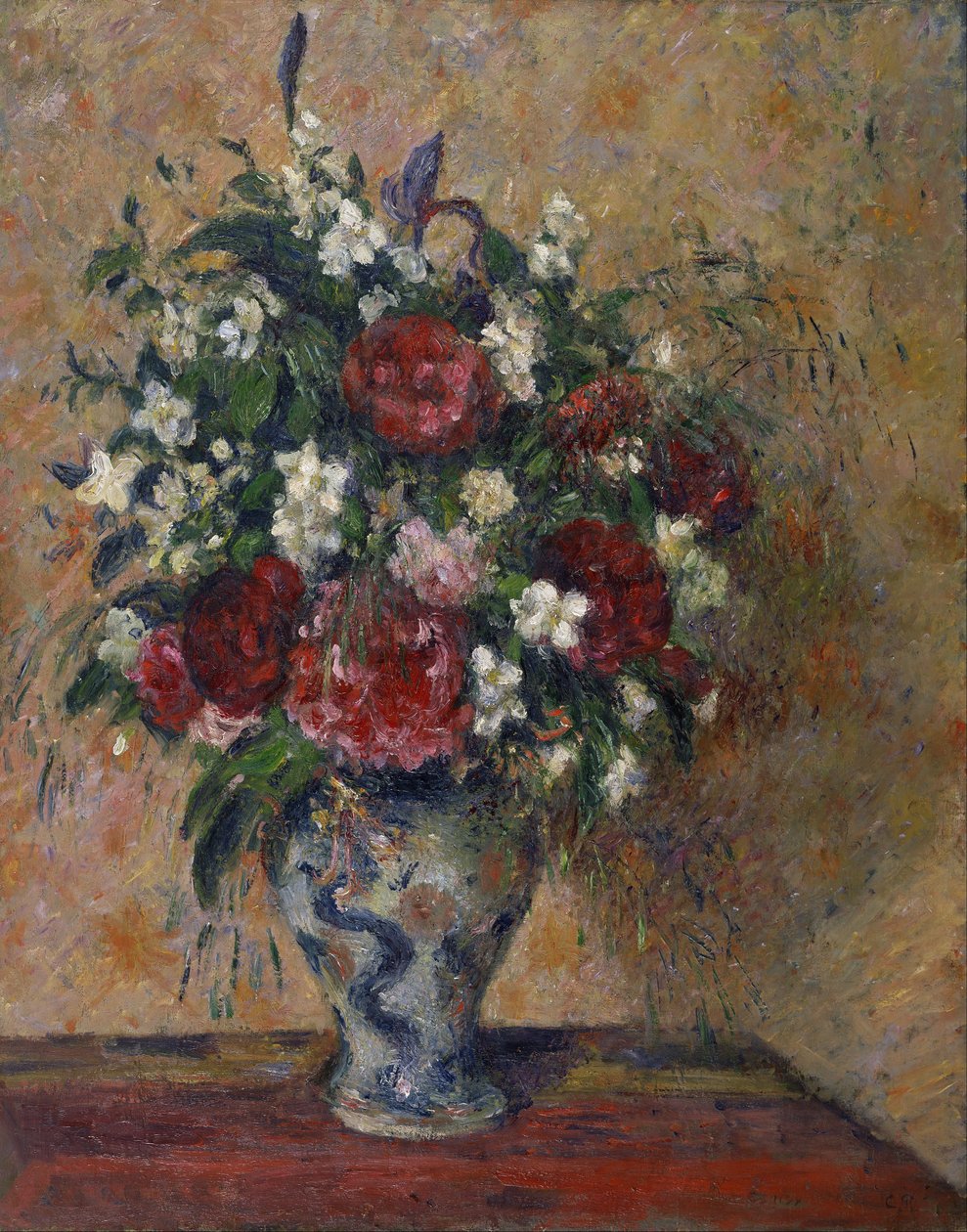 Stillleben mit Pfingstrosen und Scheinorangen von Camille Jacob Pissarro