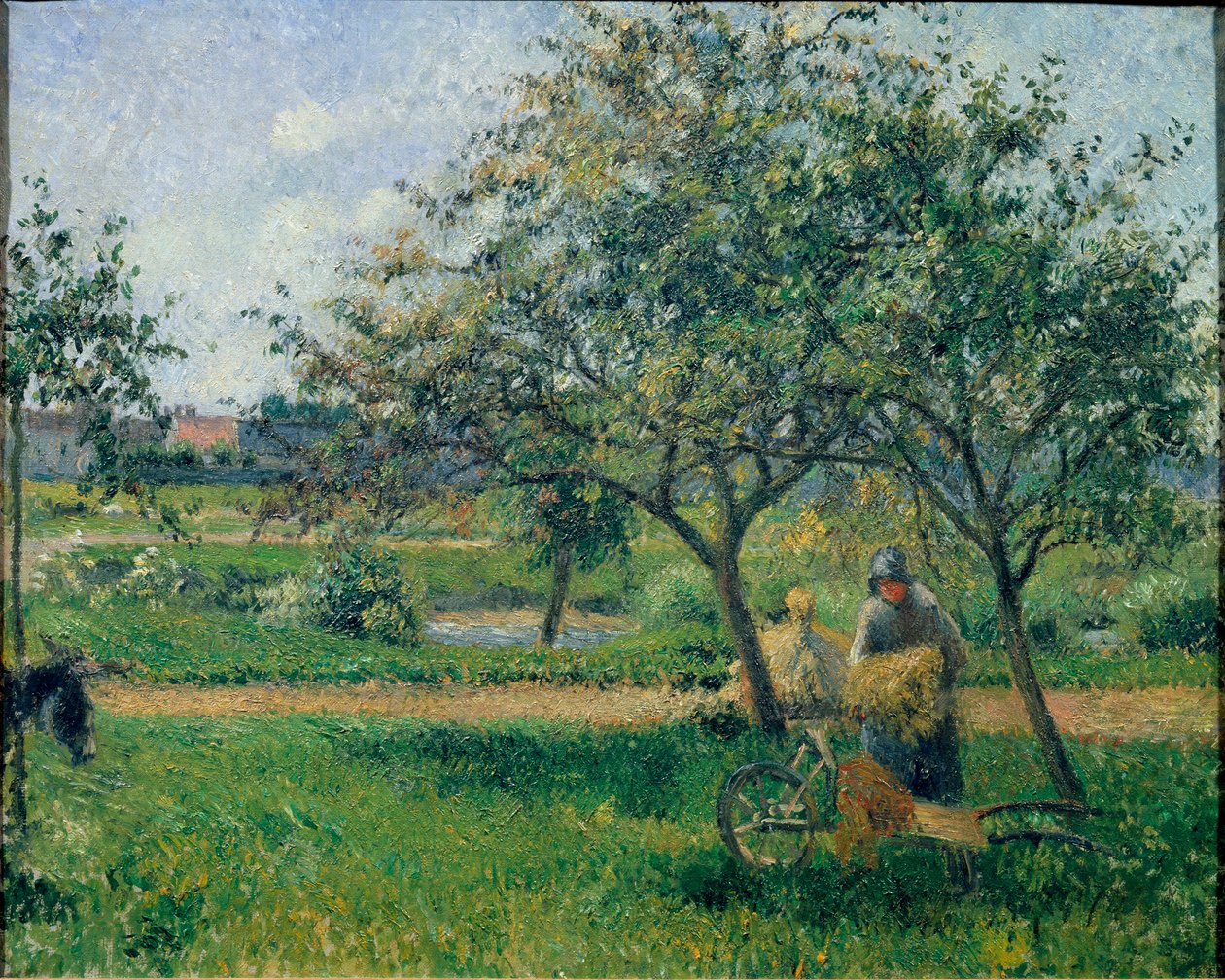 Die Schubkarre, Obstgarten, ca. 1881 von Camille Jacob Pissarro
