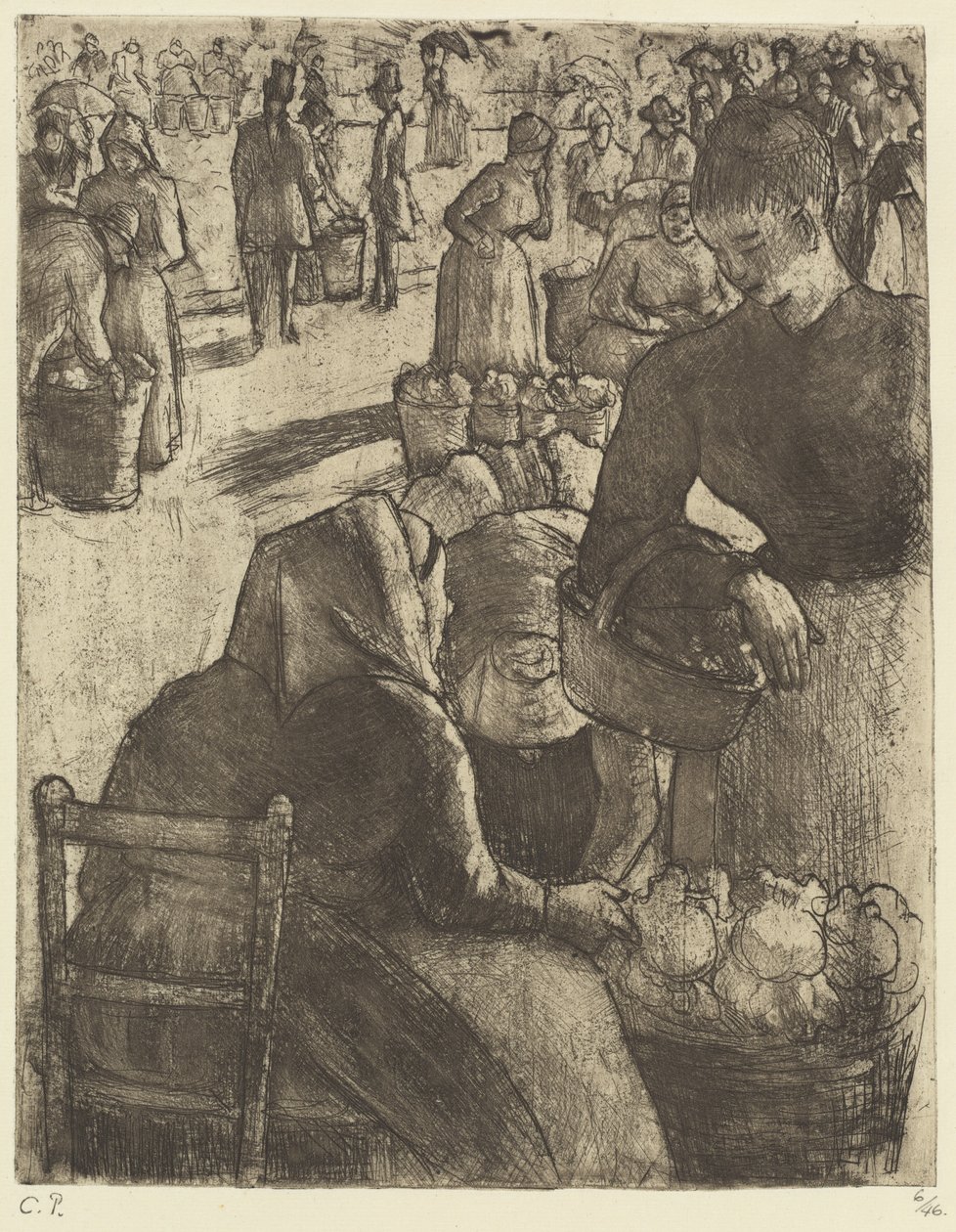 Gemüsemarkt in Pontoise, 1891 von Camille Pissarro