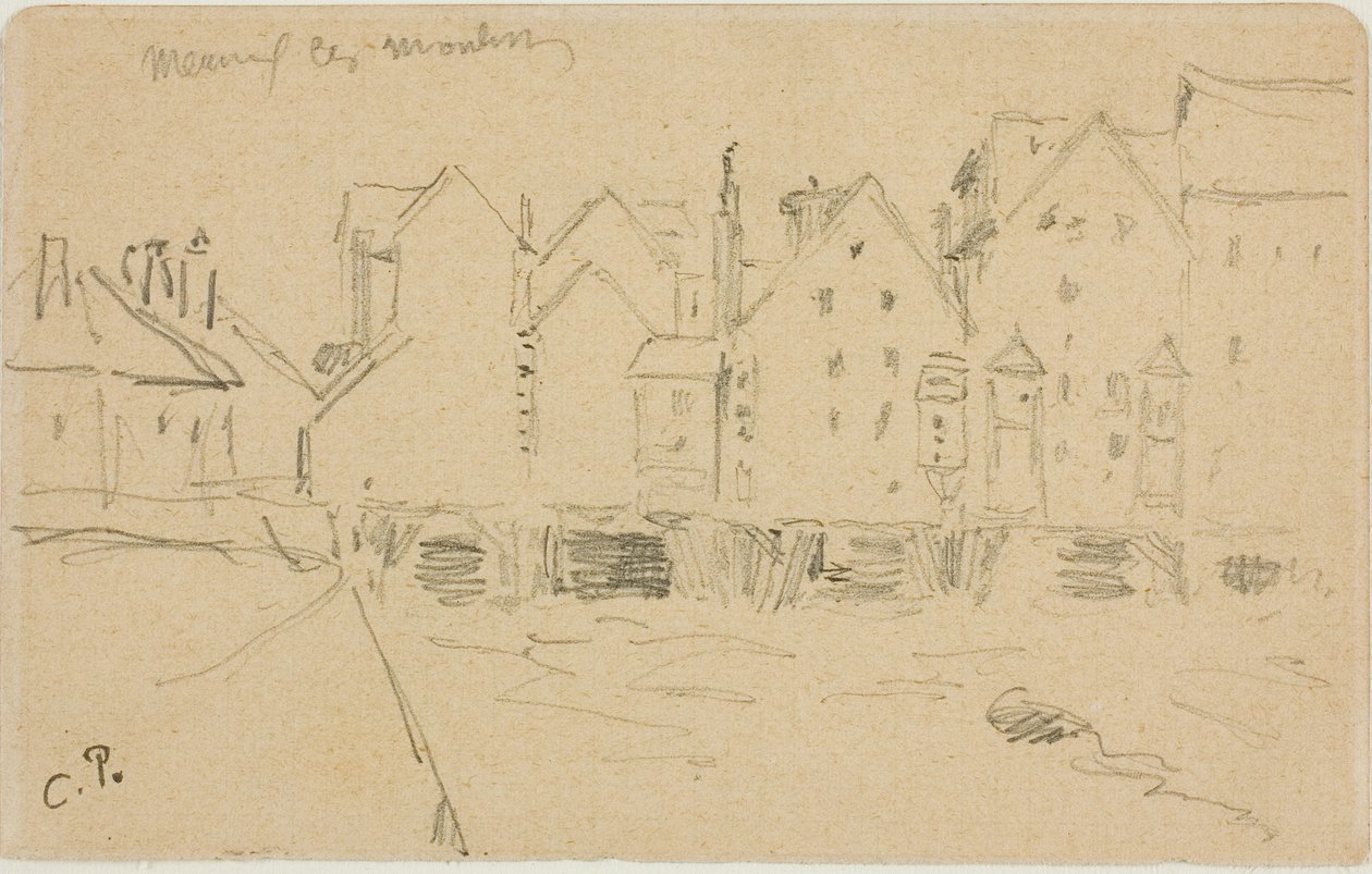 Wassermühlen in Meaux von Camille Pissarro