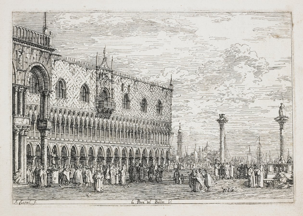 La Piera del Bando (Der Proklamationsstein, Venedig), 1740-1745 von Giovanni Antonio Canal