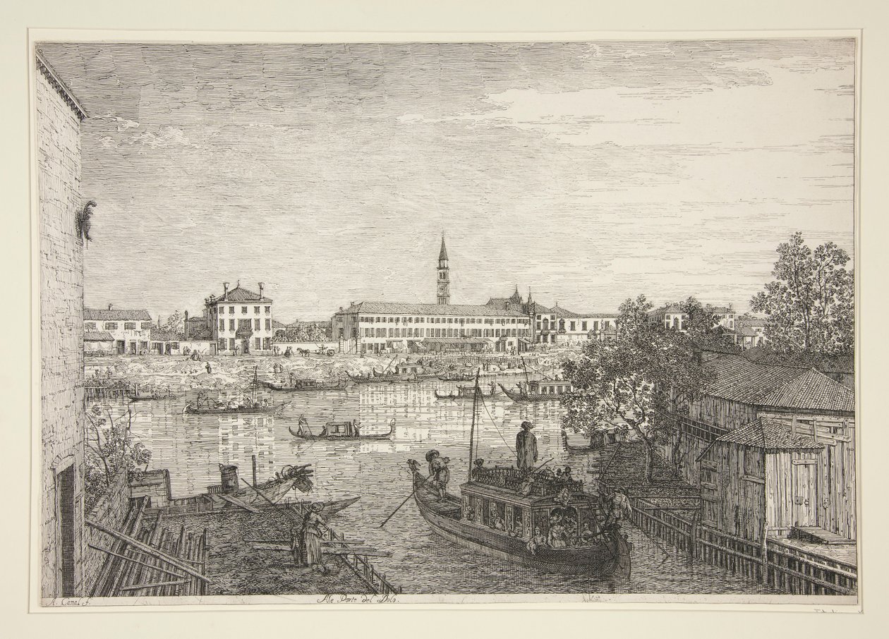 An den Schleusen von Dolo, aus der Serie Vedute (Ansichten) von Canaletto (Giovanni Antonio Canal)