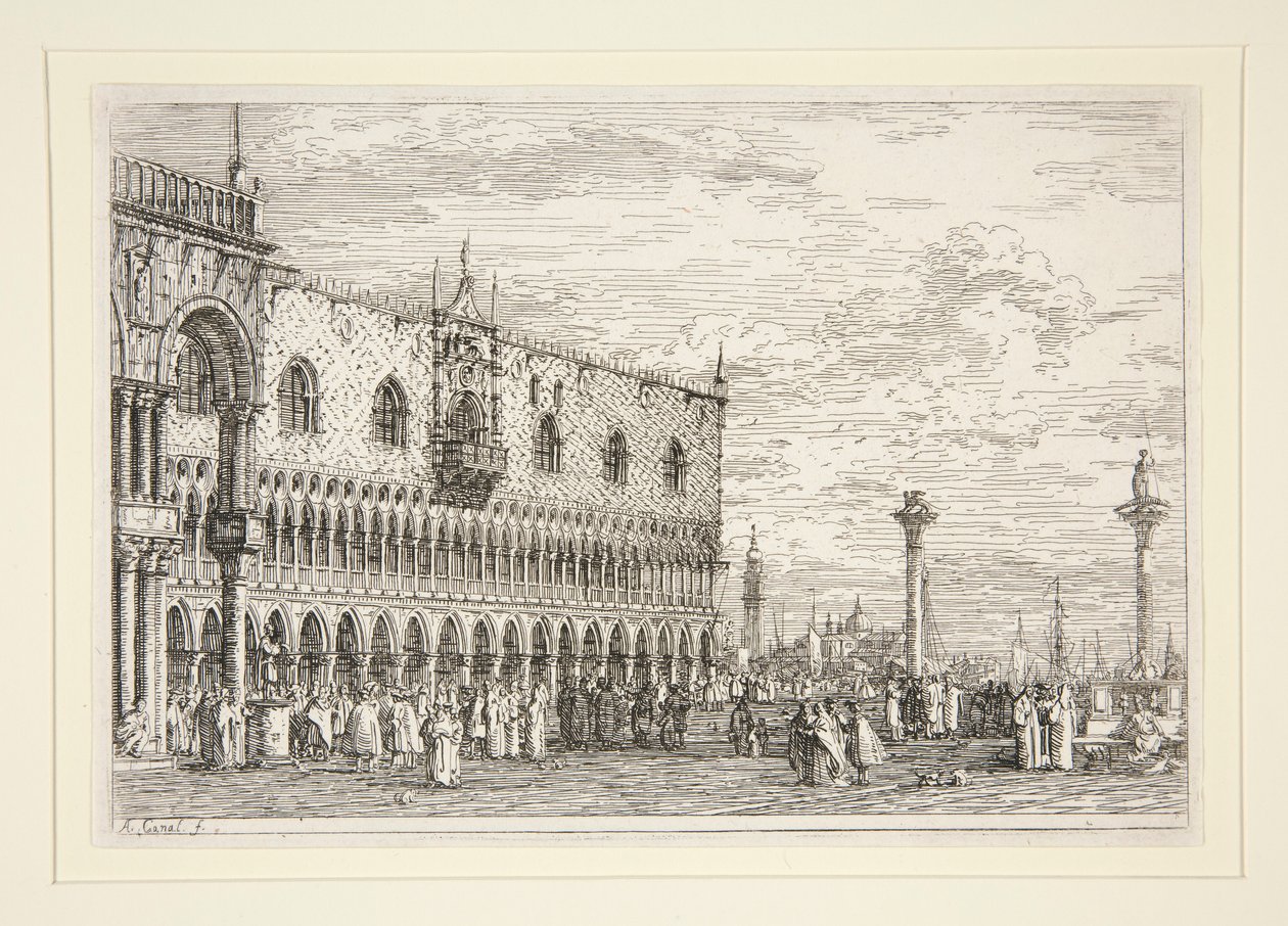 La Piera del Bando, V., aus der Serie Vedute (Ansichten) von Canaletto (Giovanni Antonio Canal)